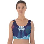 Spaceship Milkyway Galaxy Velvet Crop Top