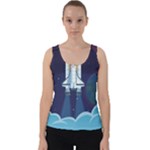Spaceship Milkyway Galaxy Velvet Tank Top