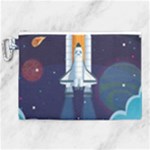 Spaceship Milkyway Galaxy Canvas Cosmetic Bag (XL)