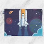 Spaceship Milkyway Galaxy Canvas Cosmetic Bag (XXL)