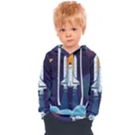 Spaceship Milkyway Galaxy Kids  Overhead Hoodie