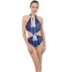 Spaceship Milkyway Galaxy Halter Side Cut Swimsuit