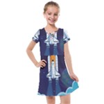 Spaceship Milkyway Galaxy Kids  Cross Web Dress
