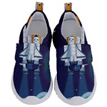 Spaceship Milkyway Galaxy Kids  Velcro No Lace Shoes