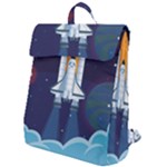 Spaceship Milkyway Galaxy Flap Top Backpack
