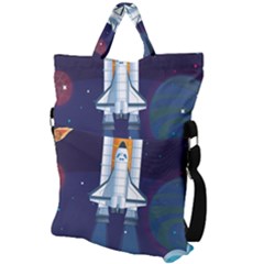 Fold Over Handle Tote Bag 