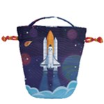 Spaceship Milkyway Galaxy Drawstring Bucket Bag