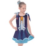 Spaceship Milkyway Galaxy Kids  Tie Up Tunic Dress
