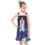 Spaceship Milkyway Galaxy Kids  Overall Dress