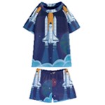 Spaceship Milkyway Galaxy Kids  Swim T-Shirt and Shorts Set