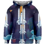 Spaceship Milkyway Galaxy Kids  Zipper Hoodie Without Drawstring