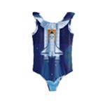 Spaceship Milkyway Galaxy Kids  Frill Swimsuit