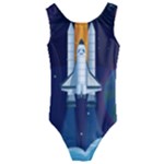 Spaceship Milkyway Galaxy Kids  Cut-Out Back One Piece Swimsuit