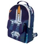 Spaceship Milkyway Galaxy Flap Pocket Backpack (Small)