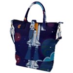 Spaceship Milkyway Galaxy Buckle Top Tote Bag