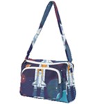 Spaceship Milkyway Galaxy Front Pocket Crossbody Bag