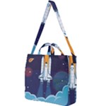 Spaceship Milkyway Galaxy Square Shoulder Tote Bag