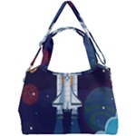 Spaceship Milkyway Galaxy Double Compartment Shoulder Bag