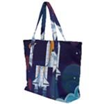 Spaceship Milkyway Galaxy Zip Up Canvas Bag