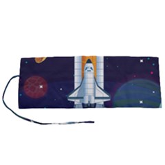 Spaceship Milkyway Galaxy Roll Up Canvas Pencil Holder (S) from ArtsNow.com