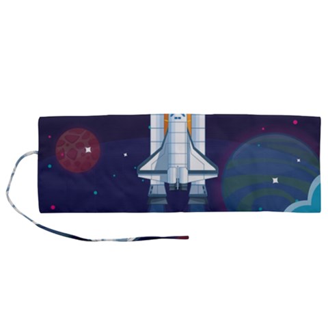 Spaceship Milkyway Galaxy Roll Up Canvas Pencil Holder (M) from ArtsNow.com