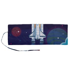 Spaceship Milkyway Galaxy Roll Up Canvas Pencil Holder (M) from ArtsNow.com