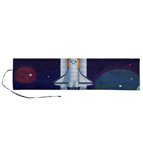Spaceship Milkyway Galaxy Roll Up Canvas Pencil Holder (L) from ArtsNow.com