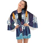 Spaceship Milkyway Galaxy Long Sleeve Kimono