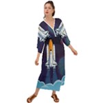 Spaceship Milkyway Galaxy Grecian Style  Maxi Dress
