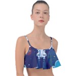 Spaceship Milkyway Galaxy Frill Bikini Top
