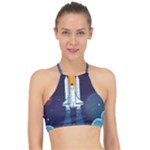 Spaceship Milkyway Galaxy Halter Bikini Top