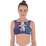 Spaceship Milkyway Galaxy Bandaged Up Bikini Top