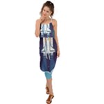 Spaceship Milkyway Galaxy Waist Tie Cover Up Chiffon Dress