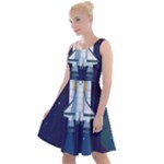 Spaceship Milkyway Galaxy Knee Length Skater Dress