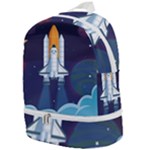 Spaceship Milkyway Galaxy Zip Bottom Backpack