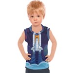 Spaceship Milkyway Galaxy Kids  Sport Tank Top