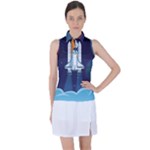 Spaceship Milkyway Galaxy Women s Sleeveless Polo T-Shirt