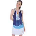 Spaceship Milkyway Galaxy Racer Back Mesh Tank Top