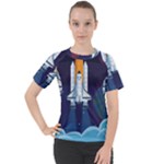 Spaceship Milkyway Galaxy Women s Sport Raglan T-Shirt