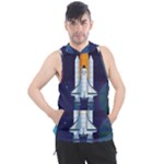 Spaceship Milkyway Galaxy Men s Sleeveless Hoodie