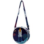 Spaceship Milkyway Galaxy Crossbody Circle Bag