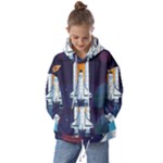Spaceship Milkyway Galaxy Kids  Oversized Hoodie
