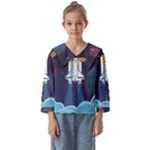 Spaceship Milkyway Galaxy Kids  Sailor Shirt