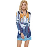 Spaceship Milkyway Galaxy Long Sleeve Satin Robe