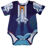 Spaceship Milkyway Galaxy Baby Short Sleeve Bodysuit