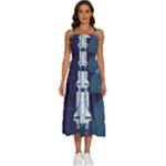 Spaceship Milkyway Galaxy Sleeveless Shoulder Straps Boho Dress