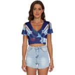 Spaceship Milkyway Galaxy V-Neck Crop Top