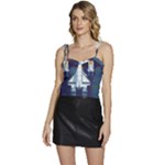 Spaceship Milkyway Galaxy Flowy Camisole Tie Up Top