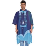 Spaceship Milkyway Galaxy Men s Hooded Rain Ponchos