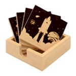 Spaceship Milkyway Galaxy Bamboo Coaster Set